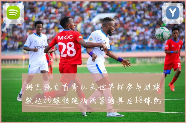 姆巴佩自首秀以来世界杯参与进球数达20球领跑梅西紧随其后18球凯恩则有13球